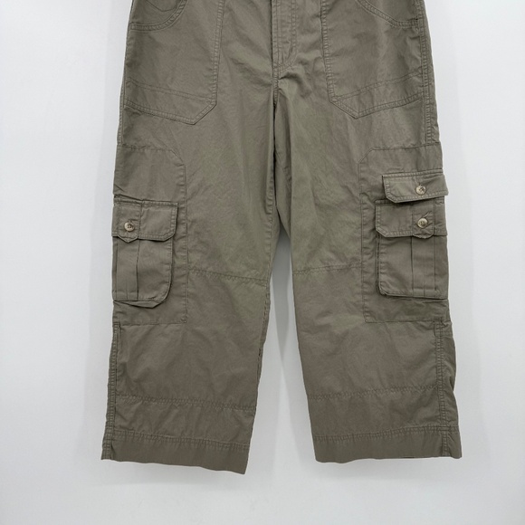Columbia Capris Women 10 Green Pants Outdoor Lightweight Cotton Pockets 90s Y2K - Picture 3 of 11